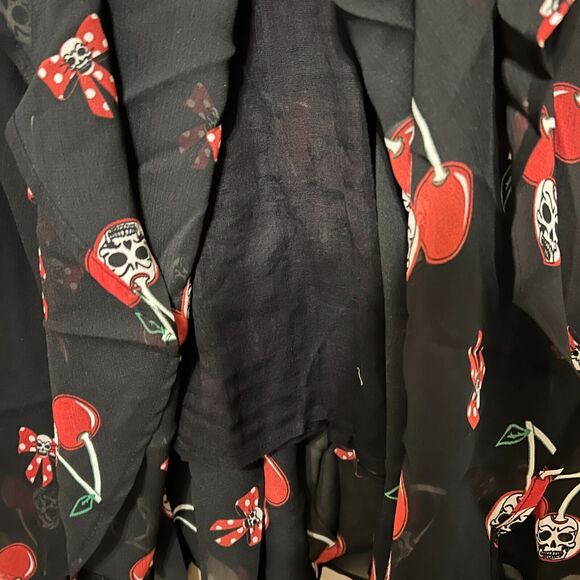 NWT Dead Threads Fit Flare Dress Womens Small Cherry Skull Rockabilly Punk VLV - Picture 6 of 9